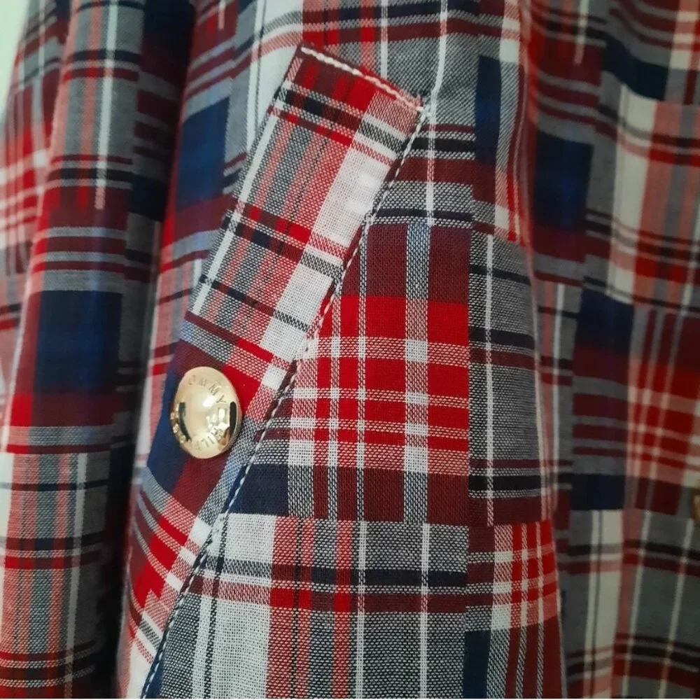 Tommy Hilfiger Cotton Patchwork Varsity Jacket Gold Buttons Size S